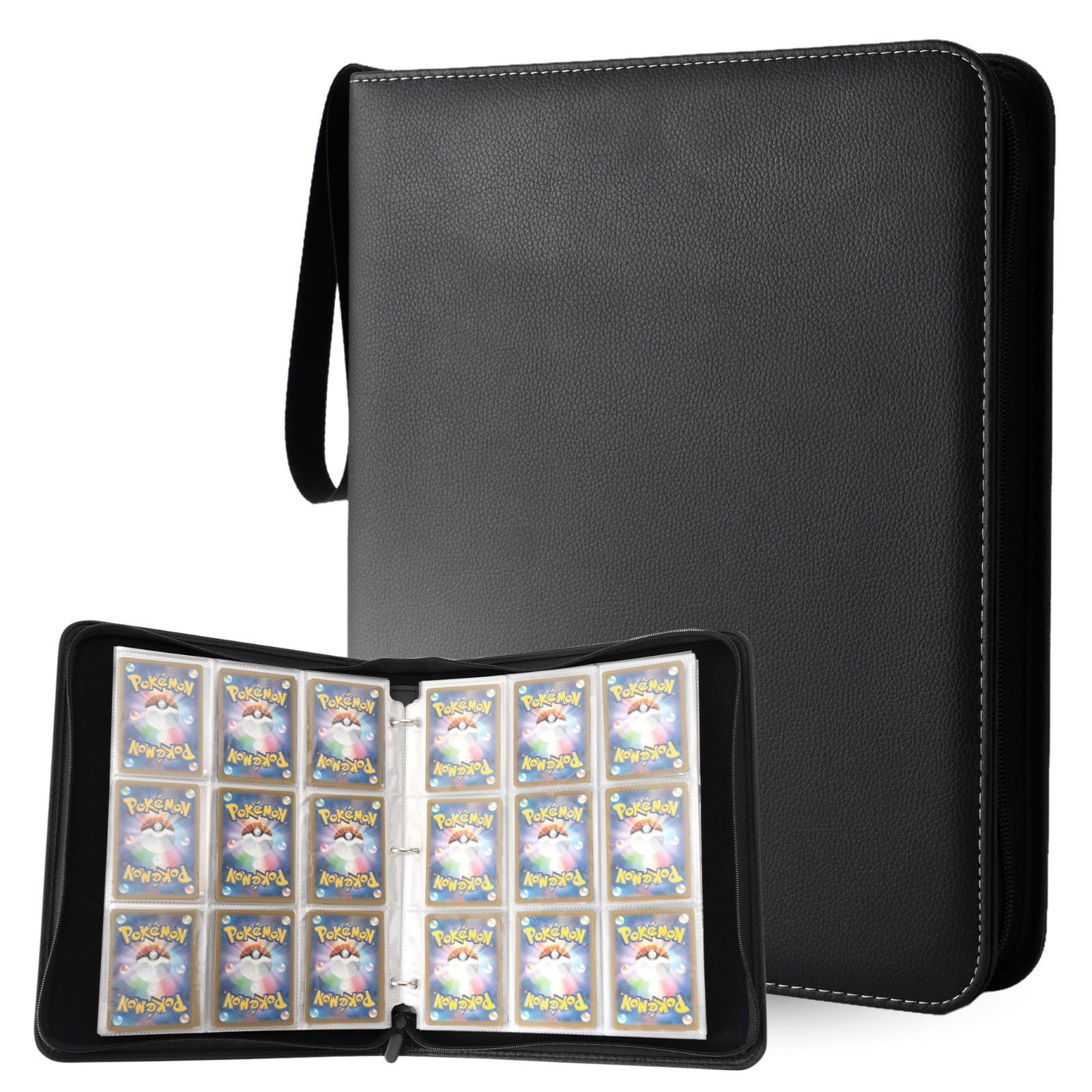 YGSN カードファイル トレカファイル バインダー 9ポケット 720枚収納 大容量 PUレザー 防水設計 ファスナー付 トレーディングカード