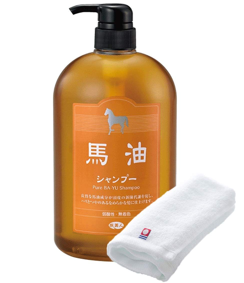 【迅速発送】アズマ商事【お値段そのまま 今治タオル付き】馬油シャンプー 1000ｍ/ 旅美人 バーユ ヘアオイル をつけたような使い心地