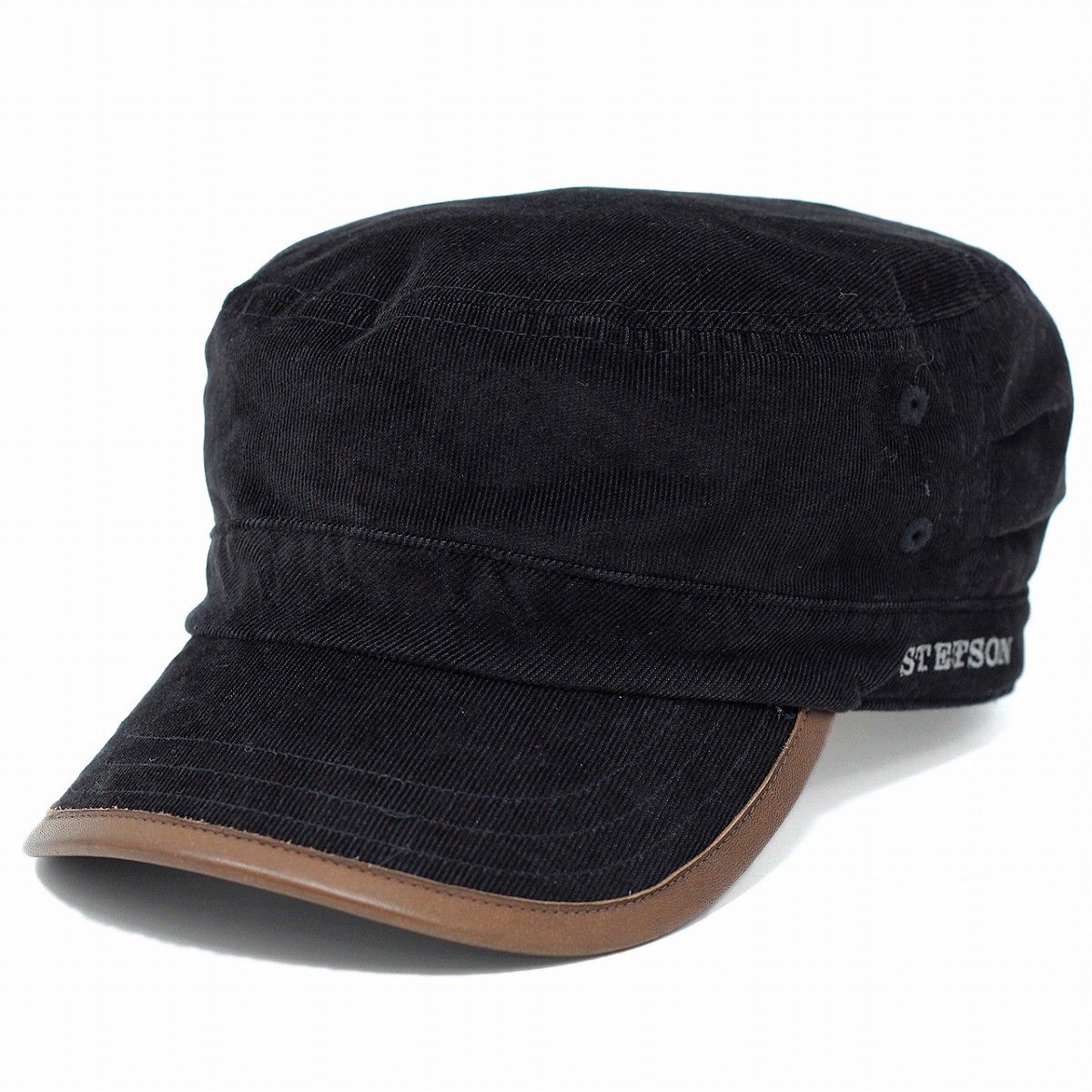 STETSON (ステットソン)ワークキャップ メンズ 黒 コーデュロイ ブランド 細コーデュロイ ドゴールキャップ サイズ調整可能 ブラック 父の日 【TB】