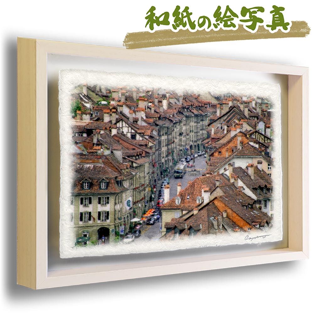 原画：ハガキサイズ】 月夜の湖畔 オイルパステル画 【原画：B6サイズ