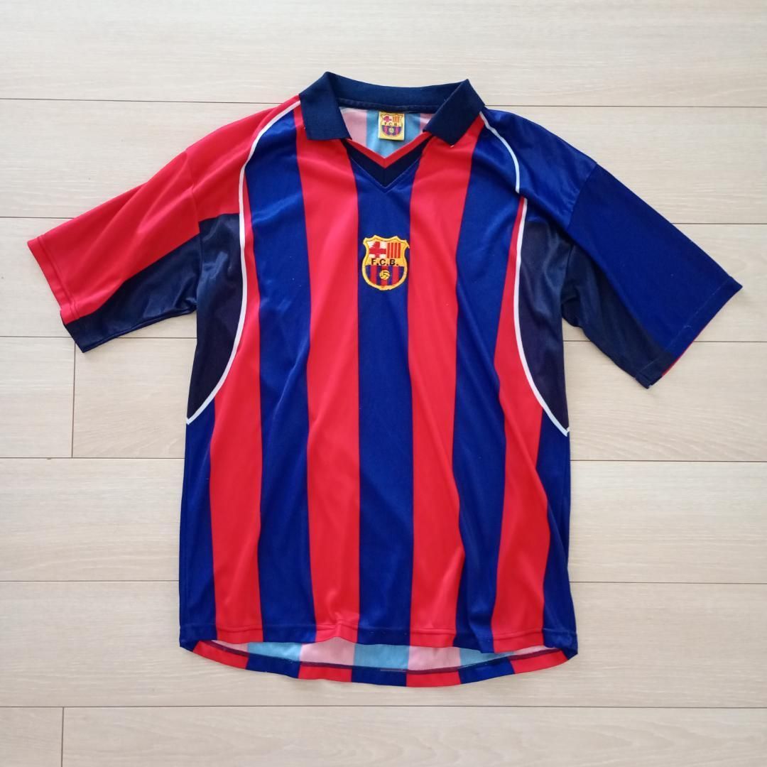 【新品希少】 FC バルセロナ 90's  ユニフォーム FCバルセロナ 90s Vネック ユニフォーム 復刻版 - メルカリ