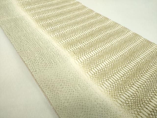 平和屋着物○両面 全通柄袋帯 変わり間道 金糸 正絹 逸品 未使用