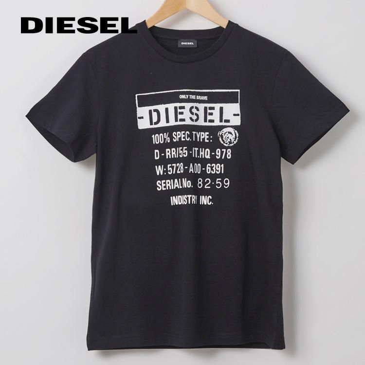 ディーゼル DIESEL Tシャツ メンズ ブラック S~XL ブランドロゴ 