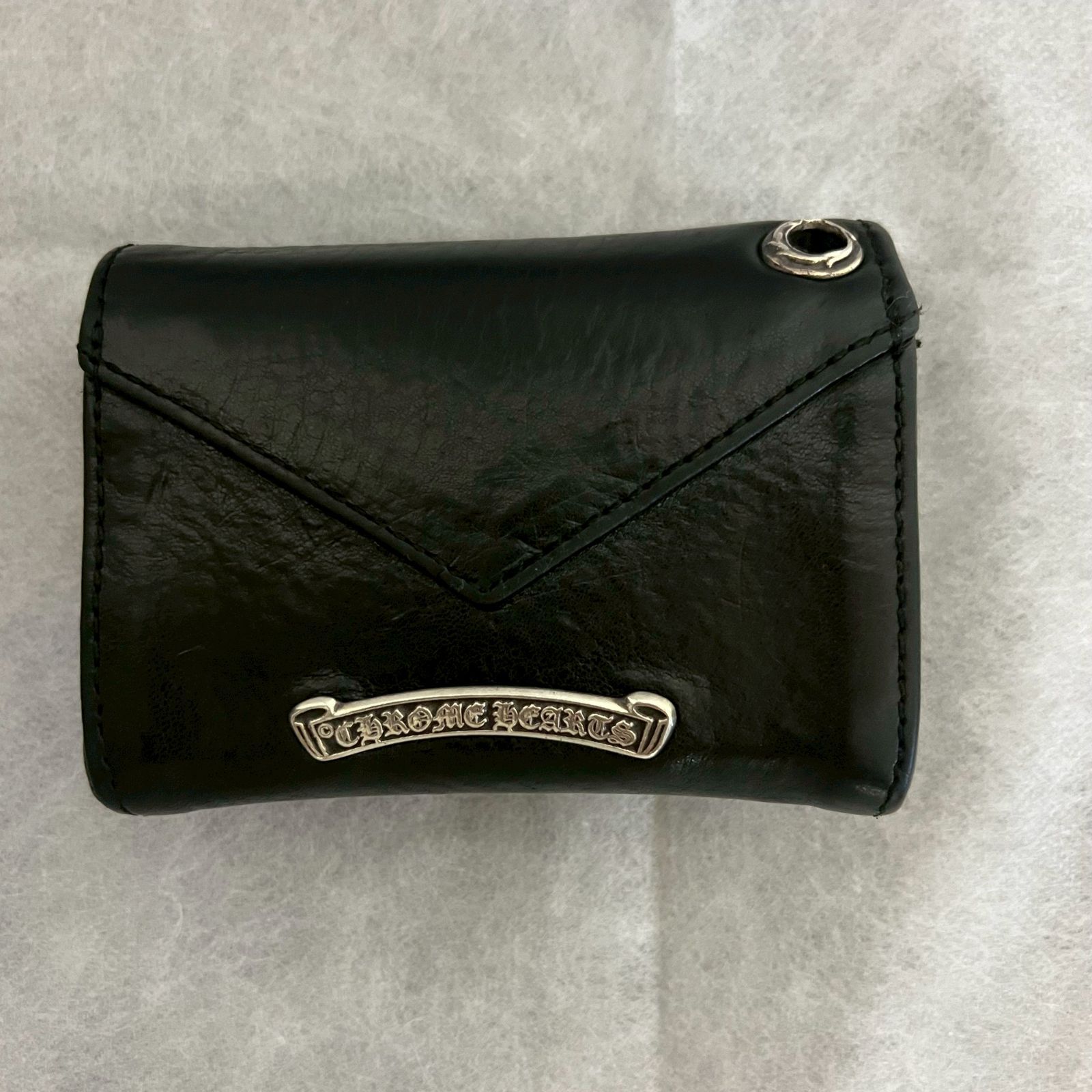 CHROME HEARTS TINY クロムハーツ タイニー ウォレット CHプラス ボタン 黒 ブラック 財布 コインケース レザー 本革 メンズ レディース