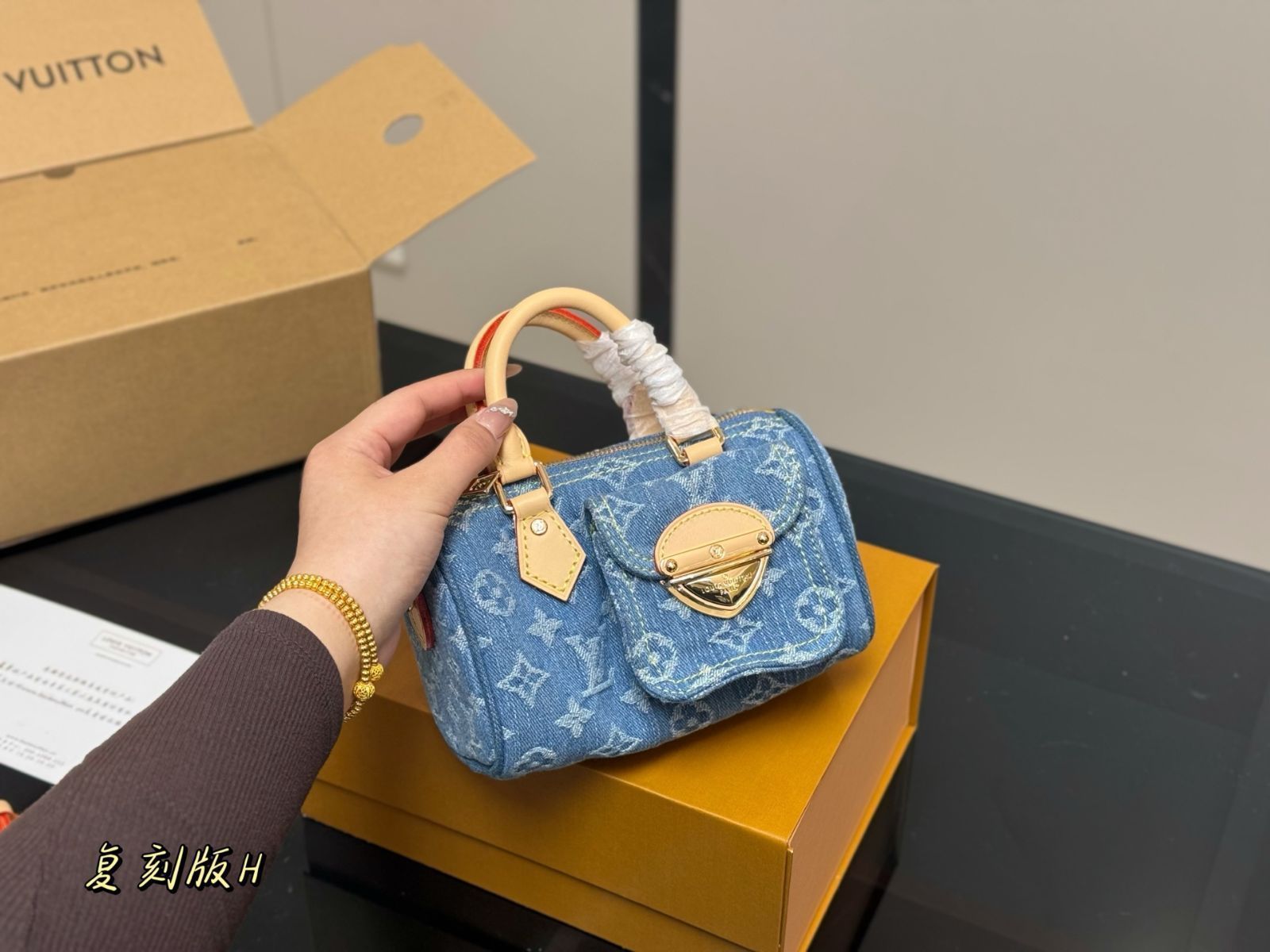 今日特価】Louis Vuitton Nano Speedy Denim ルイ ヴィトン