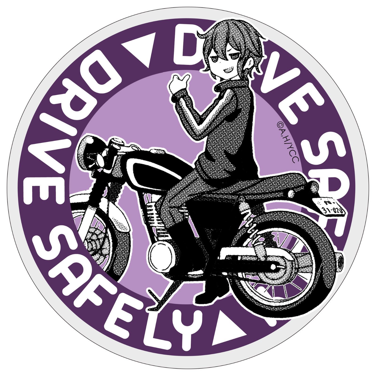 ゆるキャン△ ステッカー [デザイン:19.BIKE-志摩咲(pp)] 直径約90ミリ