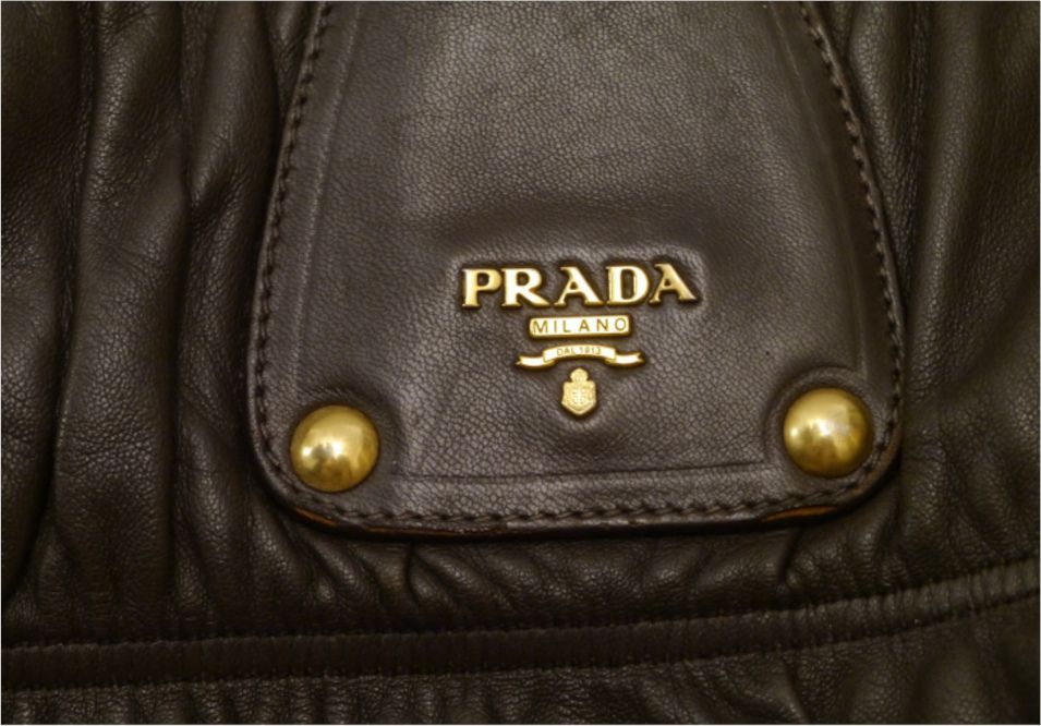 ◆PRADA プラダ A4対応 ギャザーデザイン ナッパレザー トート バッグ