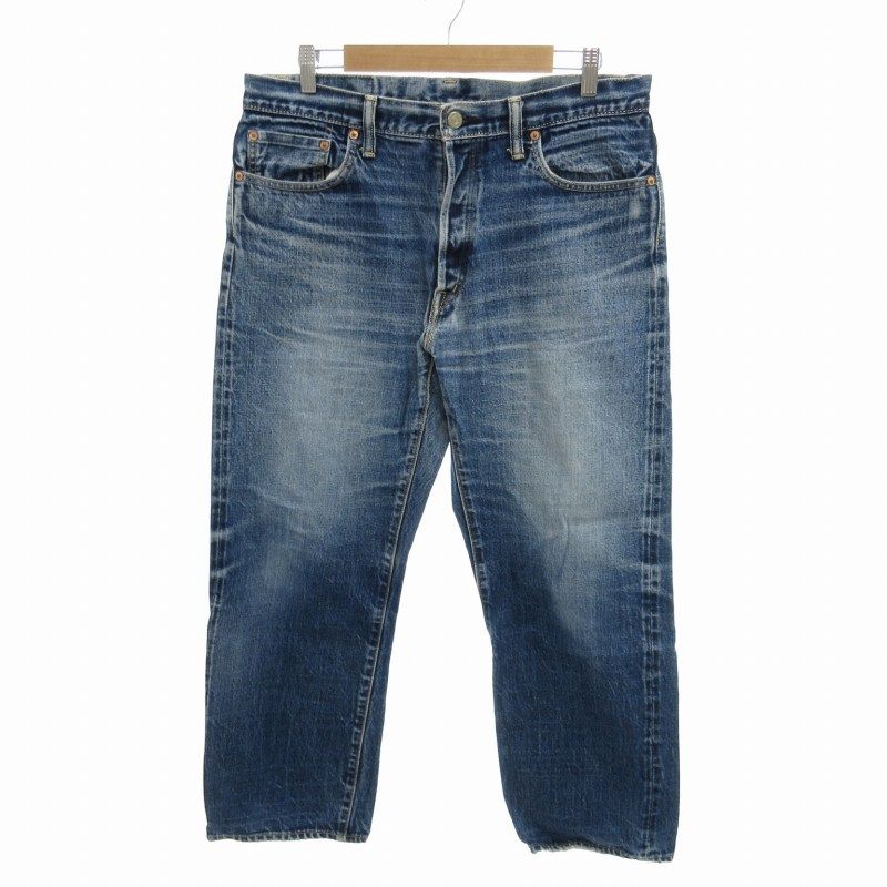 ブルーブルー BLUE BLUE デニムパンツ ジーンズ ストレート ボタンフライ セルビッチ 36 L インディゴブルー /HO 1214