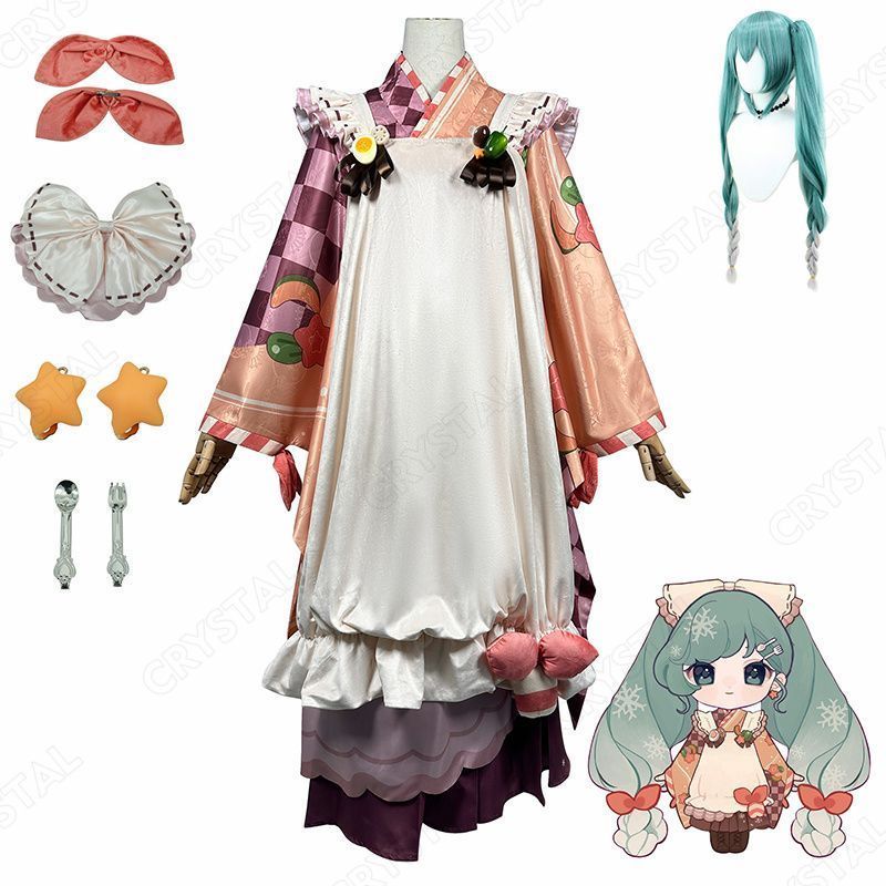 2025雪ミク 初音ミク コスプレ 和服 ウイッグ付き ハロウィン 衣装 snow miku 2025 グッズコスプレ キャラ 人気 アニメcosplay イベンド ハロウィン 仮装 文化祭 ステージ服 変装 演出服