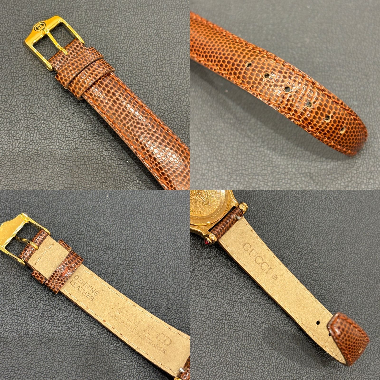 グッチ GUCCI ローマン 革ベルト ゴールド レディース 腕時計 C622 ΩNA4126 大人気！GUCCI グッチ 腕時計 6500L QZ クォーツ