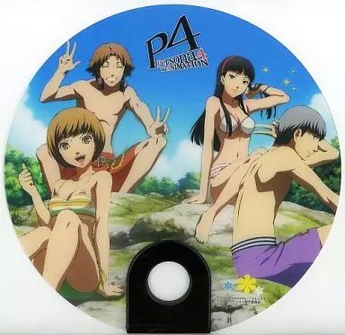 中古】うちわ(キャラクター) 主人公＆花村陽介＆天城雪子＆里中千枝 穴