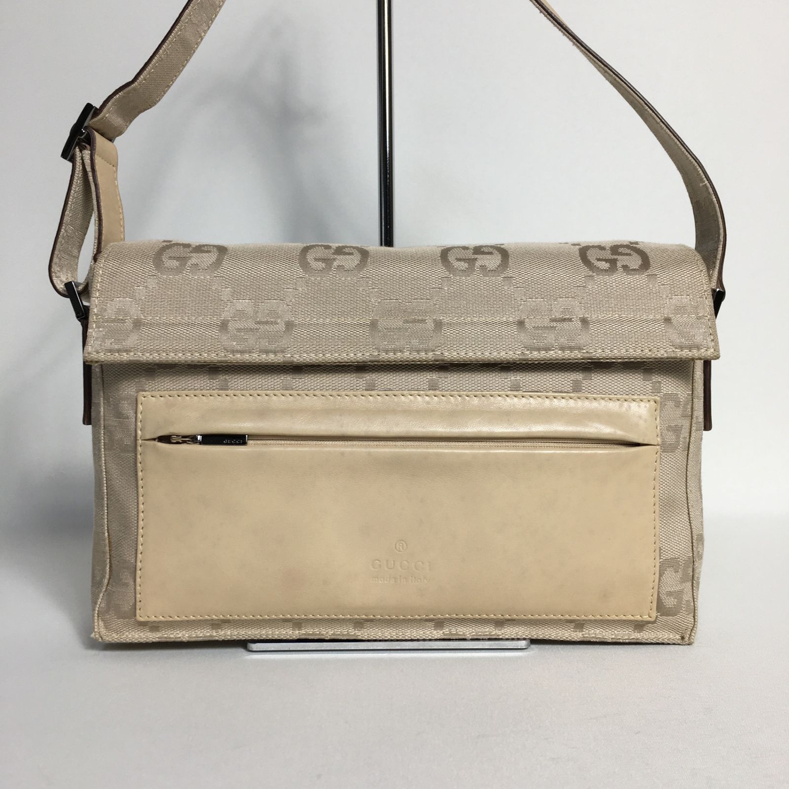 2504-94｜美品｜グッチ GGキャンバス ショルダーバッグ ベージュ 2504-94｜美品｜グッチ GGキャンバス ショルダーバッグ ベージュ