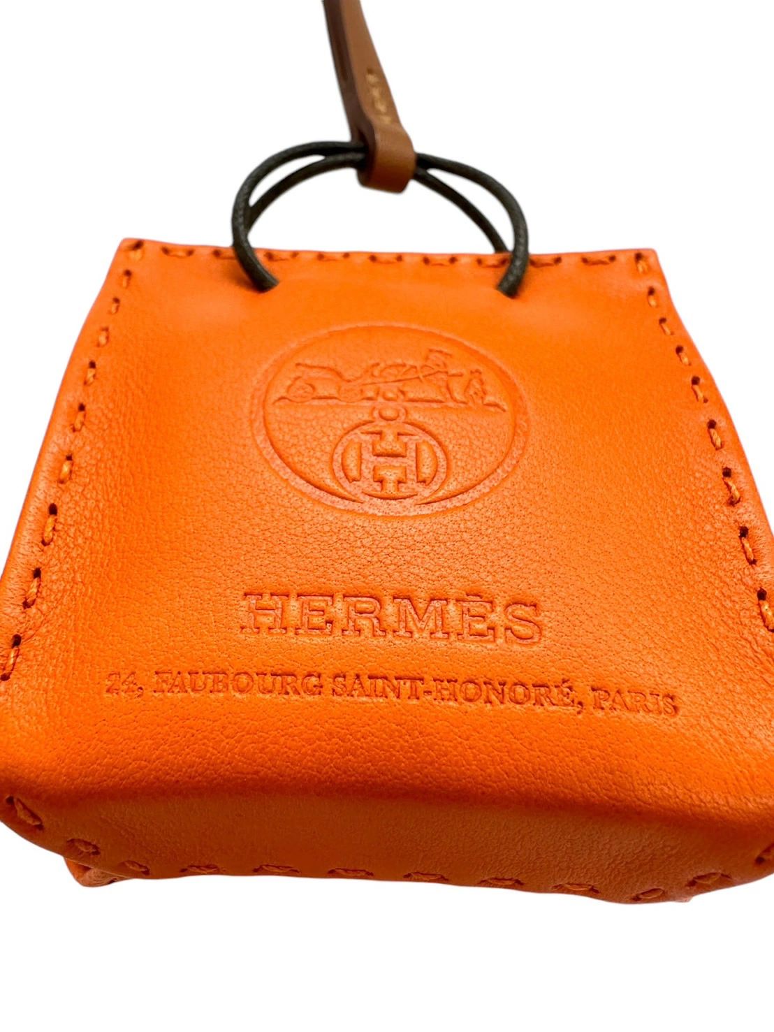 HERMES エルメス バッグチャーム サックオランジュ オレンジ 中古美品