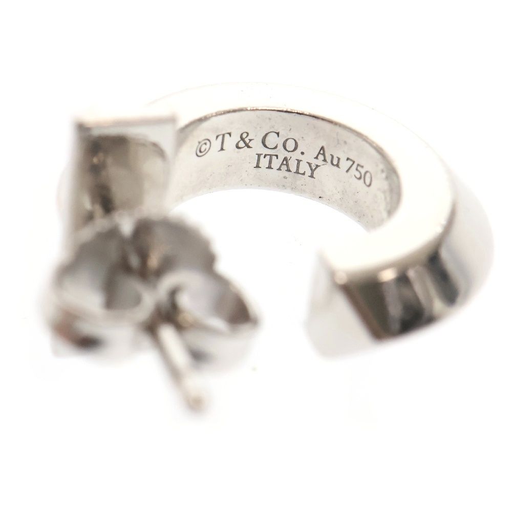 TIFFANY & Co. ティファニー T ワン フープ ピアス 18KWG ホワイト