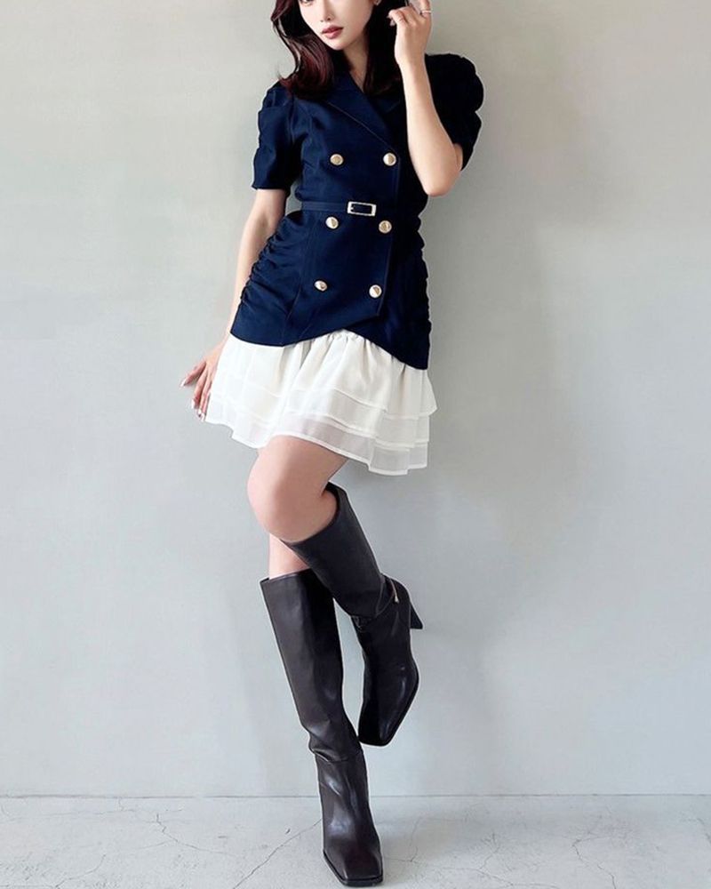 リゼクシー ヘムフリルテーラードミニワンピース