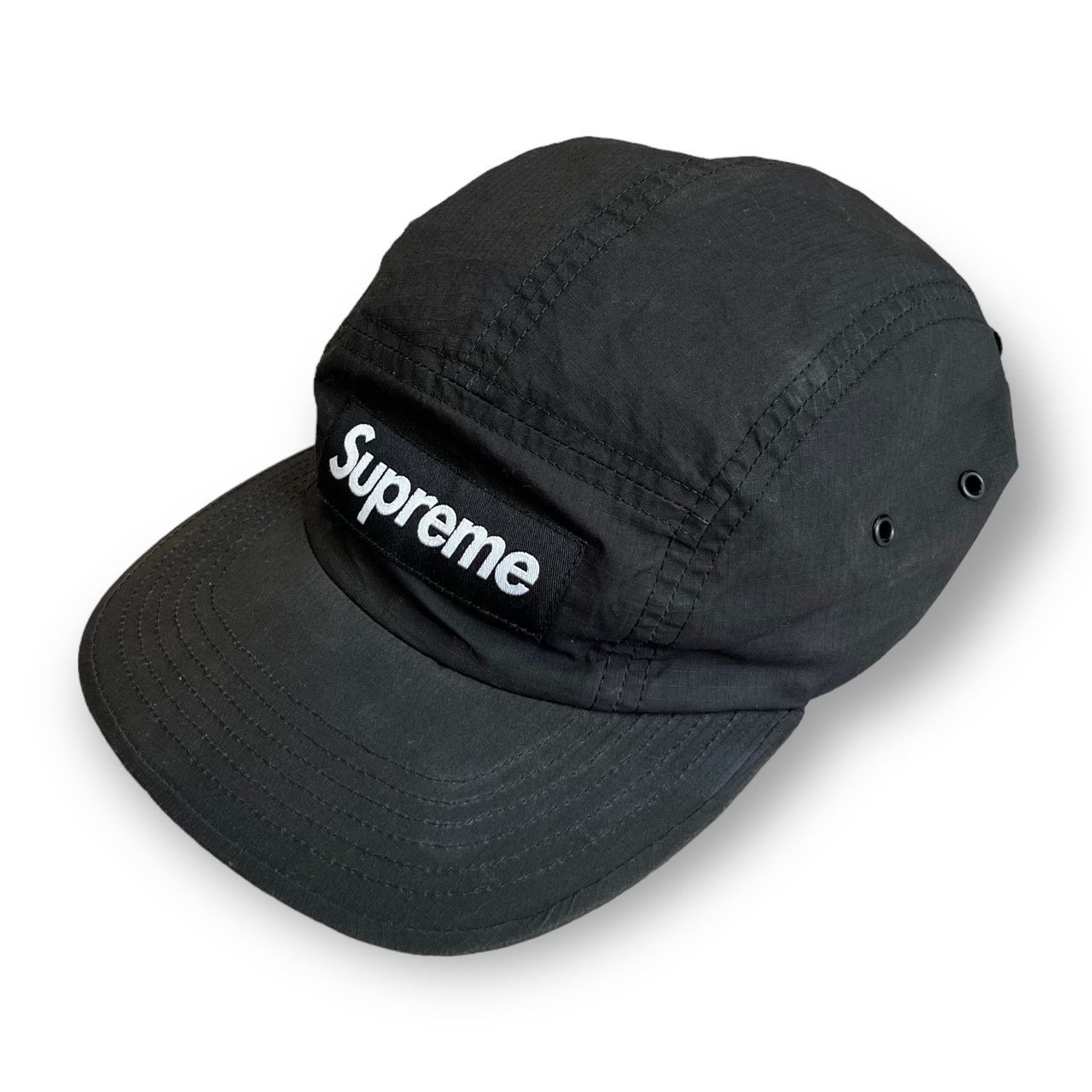 Supreme Waxed Cotton Camp Cap Black 23AW