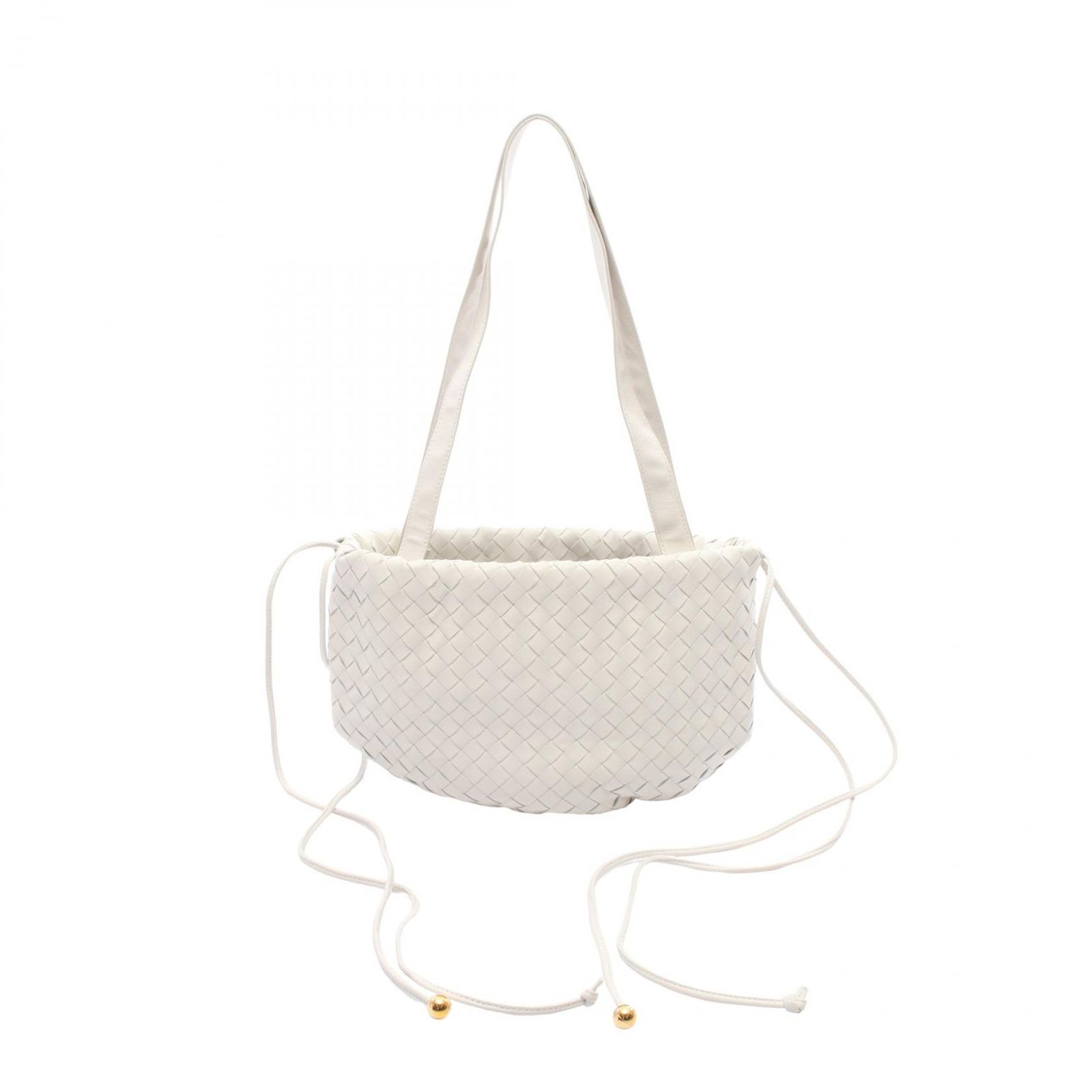 Bottega Veneta ホワイト イントレチャート ハンドバッグ 正規品 