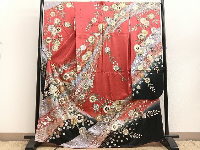 平和屋着物□豪華振袖 駒刺繍 吉祥花文 暈し染め 金彩 逸品 BAAK2864kn - メルカリ