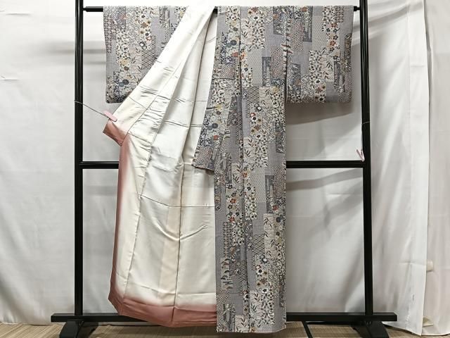 平和屋着物▽訪問着 単衣 流水草木文 正絹 逸品 CAAT6609xi