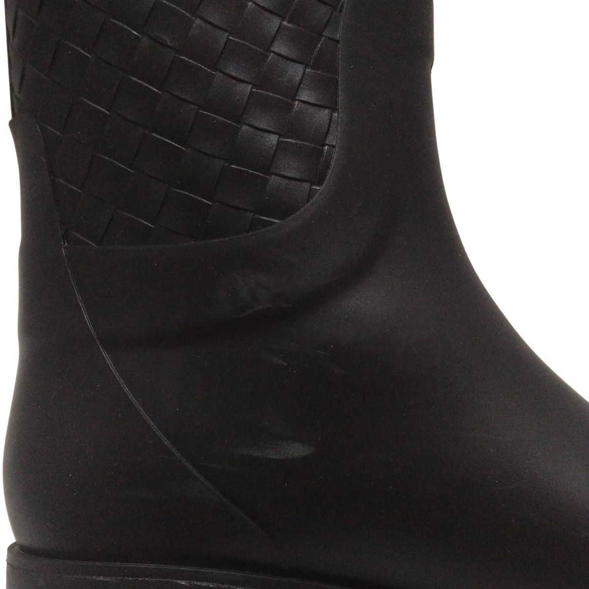 【お買い得】 BOTTEGA VENETA ボッテガヴェネタ レインブーツ 37 レディース - 黒 イントレチャート 型押し加工