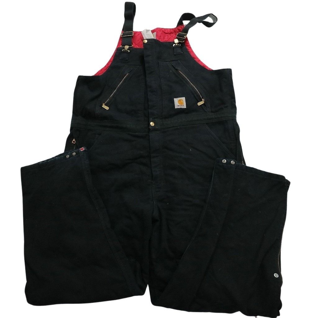 【古着】 Carhartt 黒 オーバーオール　40×34 古着】 Carhartt 黒 オーバーオール 40×34
