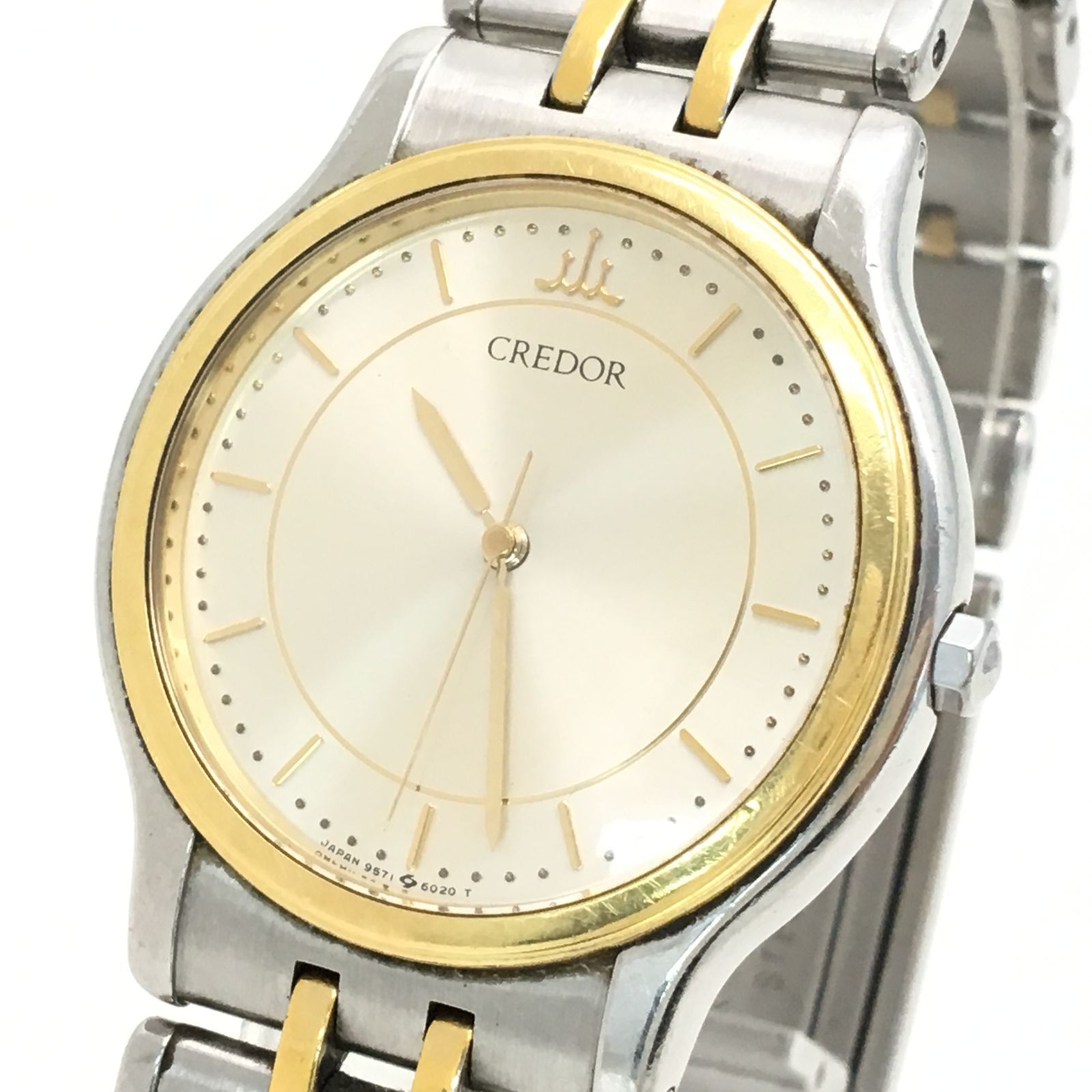 SEIKO クレドール 9571-6020 SS+18KT メンズ 腕時計 コンビカラー 稼働品 6-771