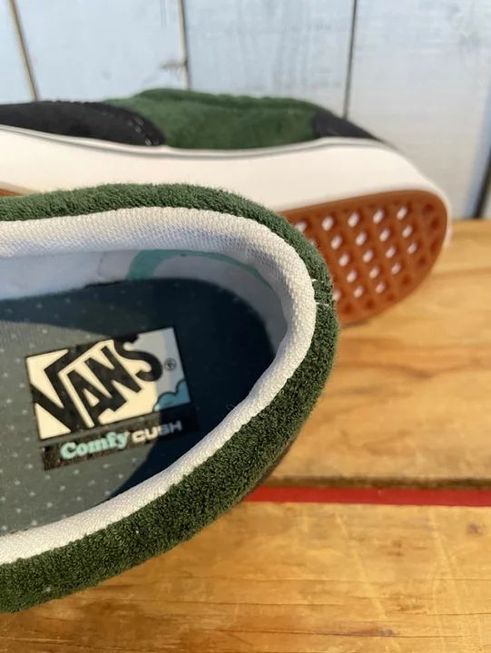 U.S VANS】Womens Comfycush Era／24／Terry Black/Dark Green