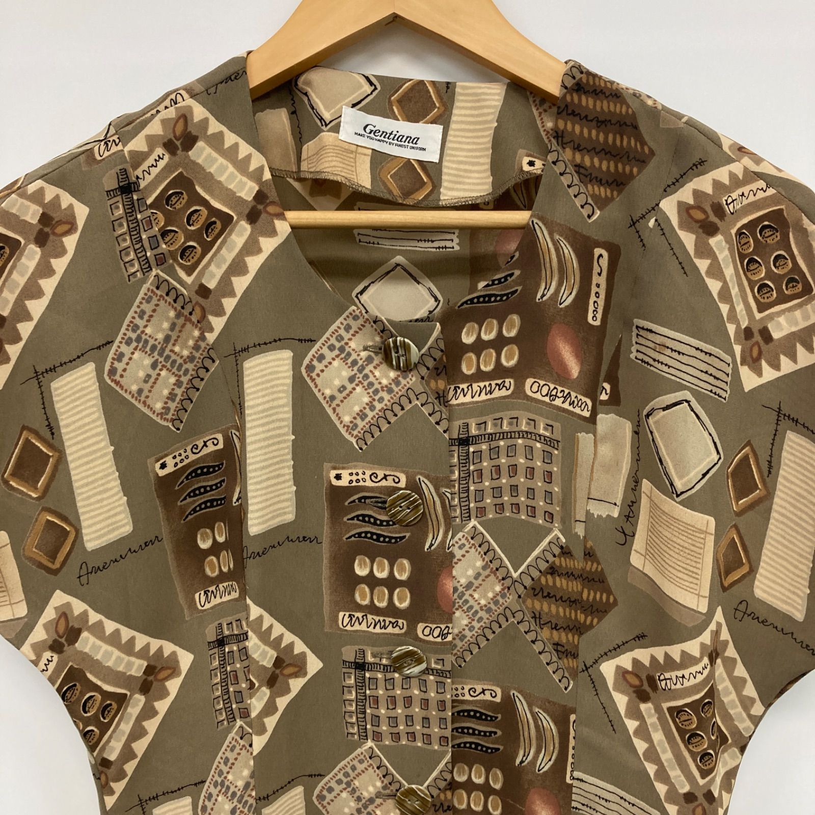 激安大特集！ Gentiana ジェンシアナ トップス シャツ 半袖 ブラウン レディース 9サイズ CT2110 全国送料無料！