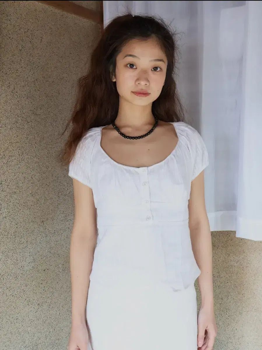 コロシンス Uki Lace Blouse White Stripe ブラウス