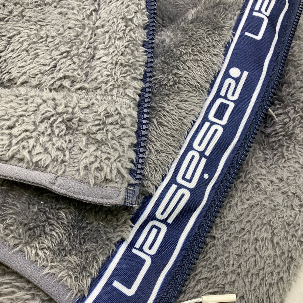 サイズ：L ROSASEN ロサーセン フード付ボアジップベスト グレー系