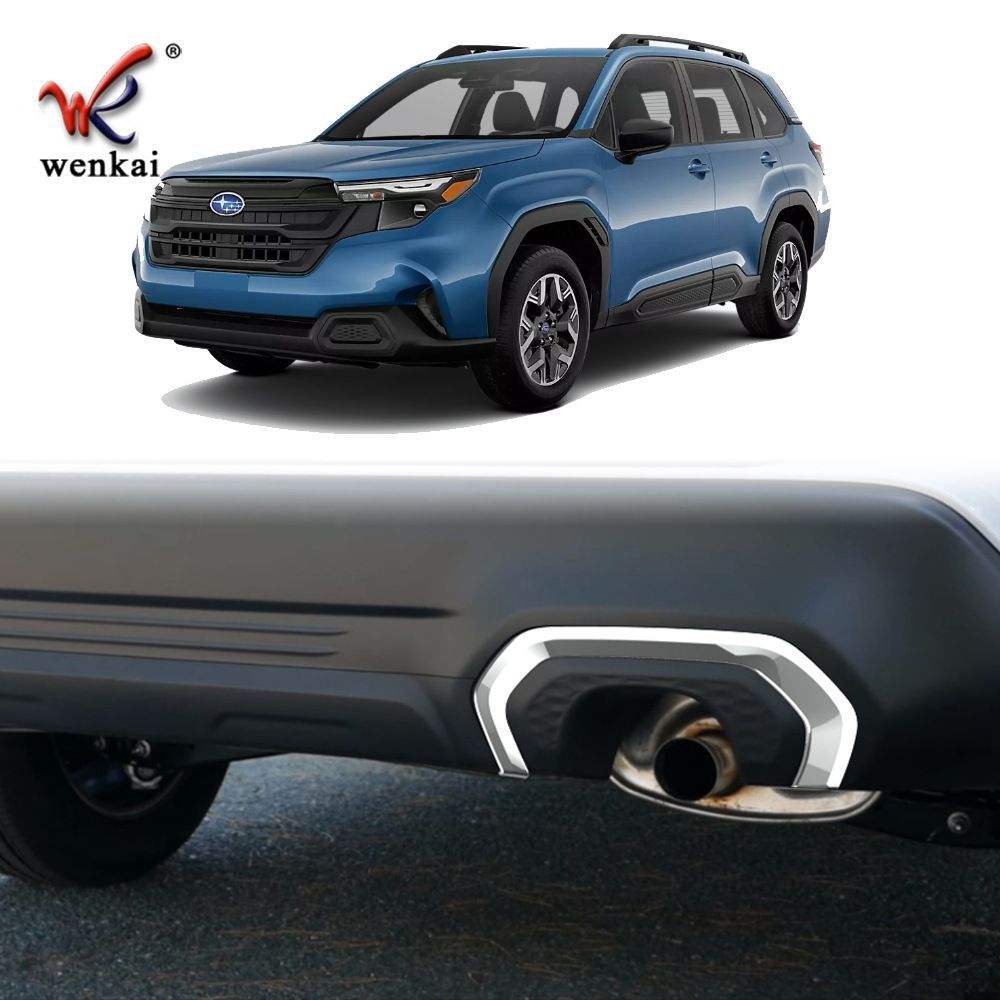 スバル 25年式 フォレスター 後バンパー フォグランプ眉用 メッキ装飾ライン ABS製 2ピースセット 10.02