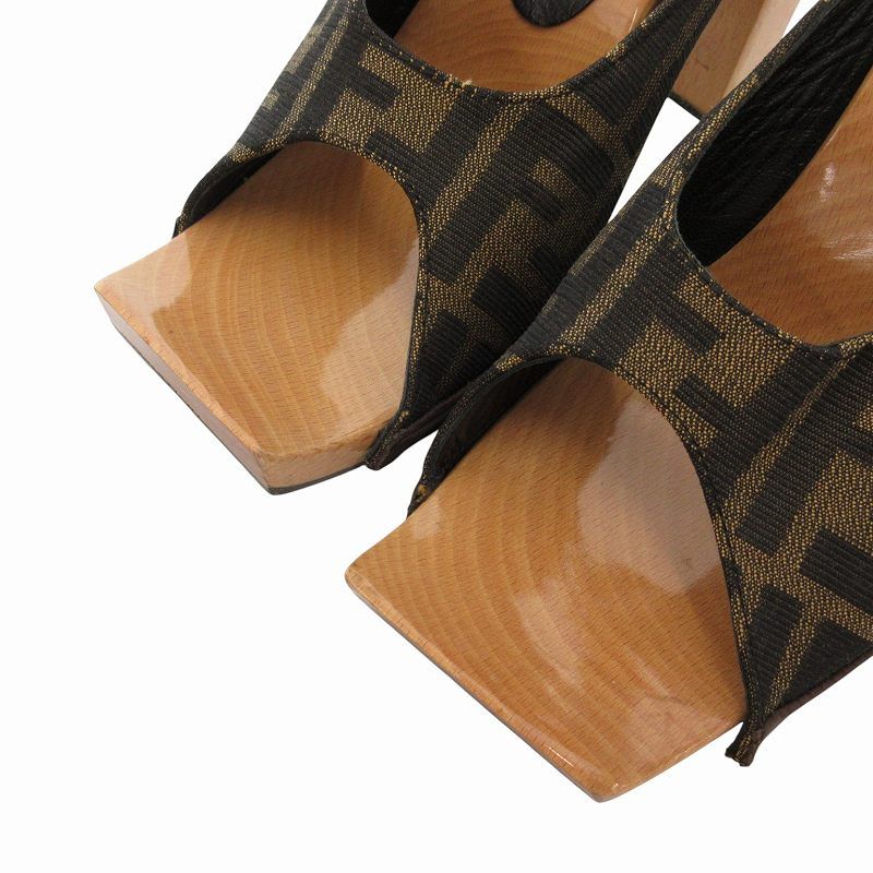 ✨人気✨FENDI フェンディ ズッカ柄 ミュール サンダル FENDI 「FENDI」 ズッカ柄 ミュール 36 ブラック レディース