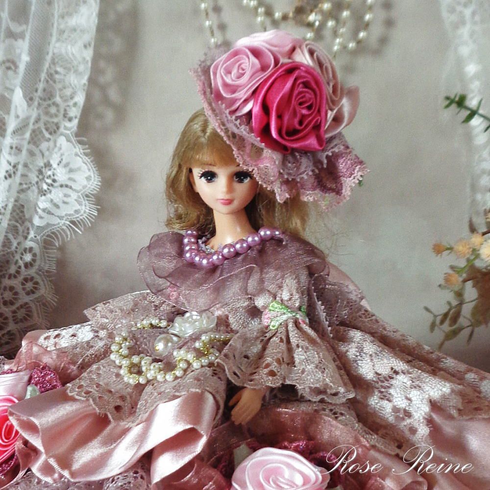 ベルサイユの薔薇 モーブピンクのミステリアスでゴージャスなボリュームフリルドールドレス NEXPOTALLINN_EU