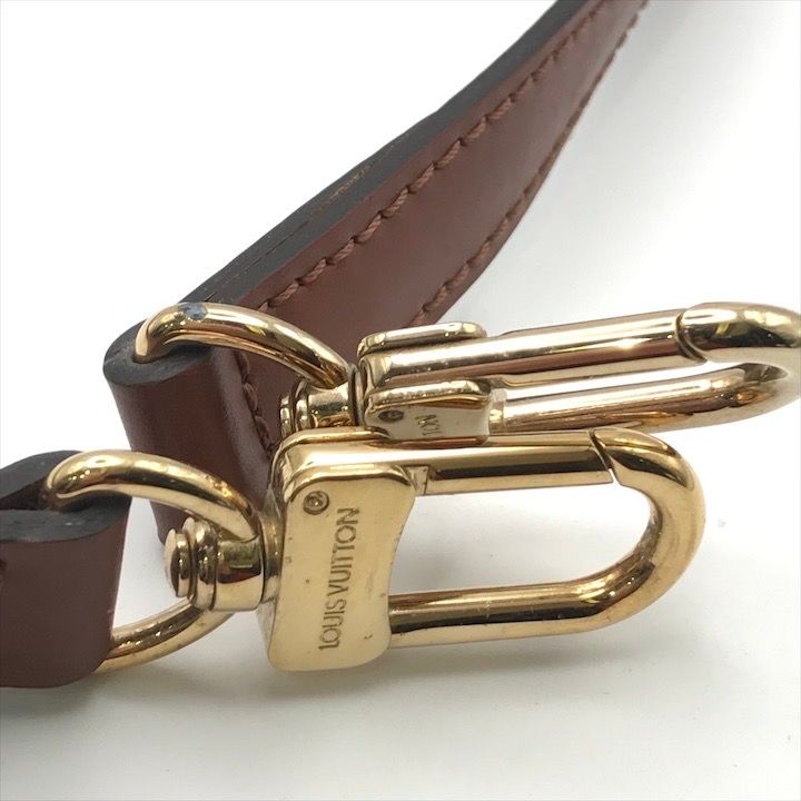 LOUIS VUITTON レザー ストラップ ブラウン 超美品 LOUIS VUITTON ルイヴィトン レザー ゴールド金具 ショルダー