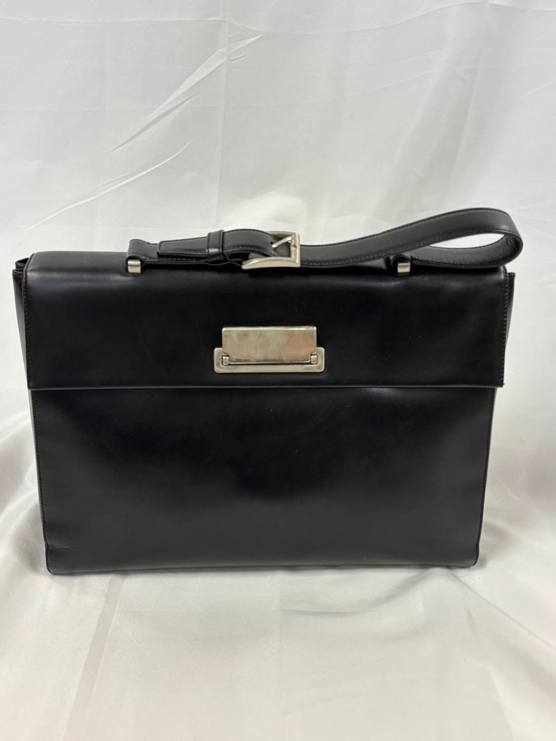 中古品】 PRADAプラダ VITELLO LISSATO B7395ハンドバッグ ブリーフ 