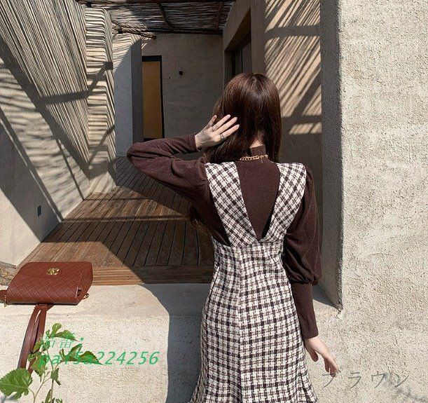 スカートロング切替韓国ファッ