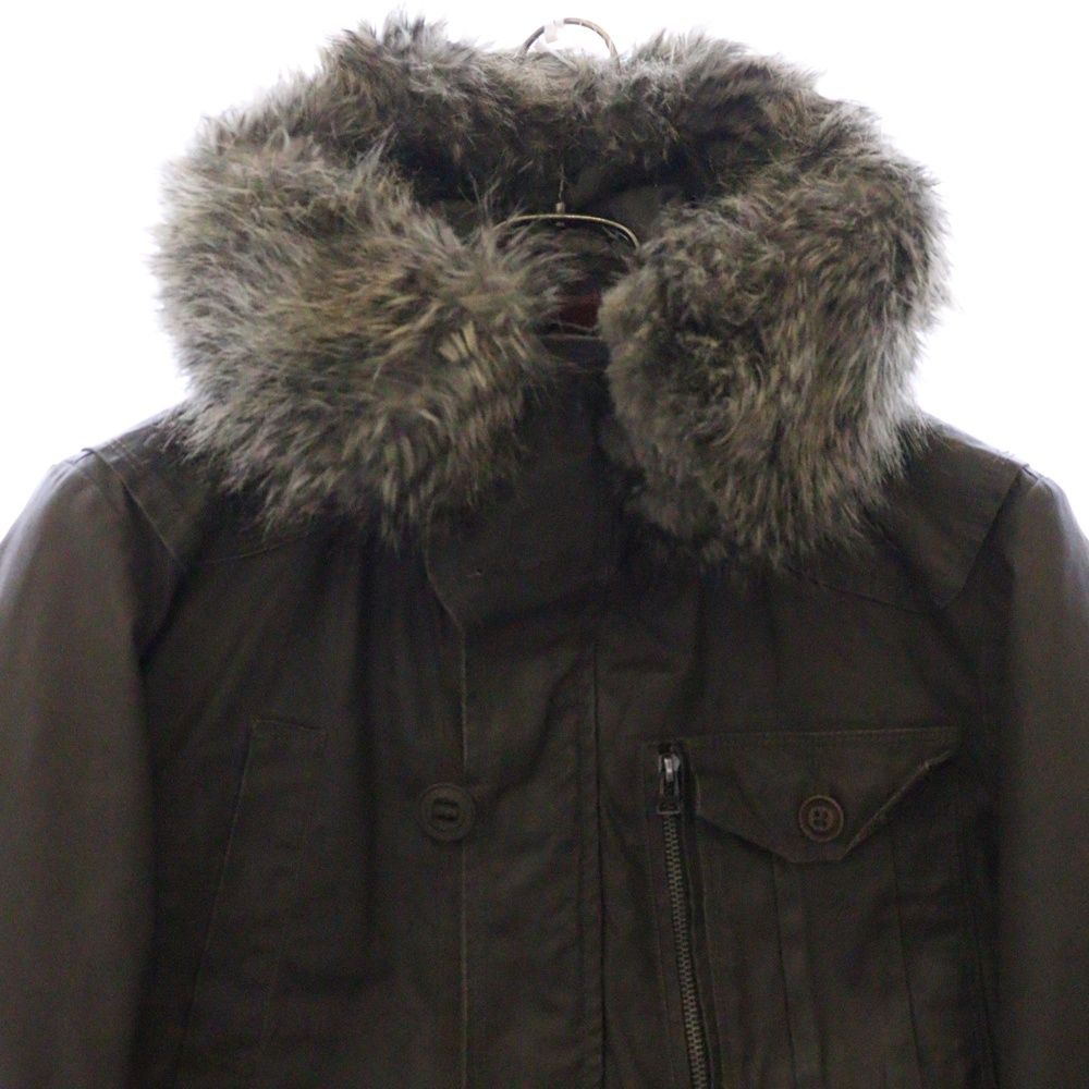 ディーゼル モッズコート ファー付きフード DIESEL(ディーゼル) ロゴプリント 襟ファー 裏地ボア モッズコート