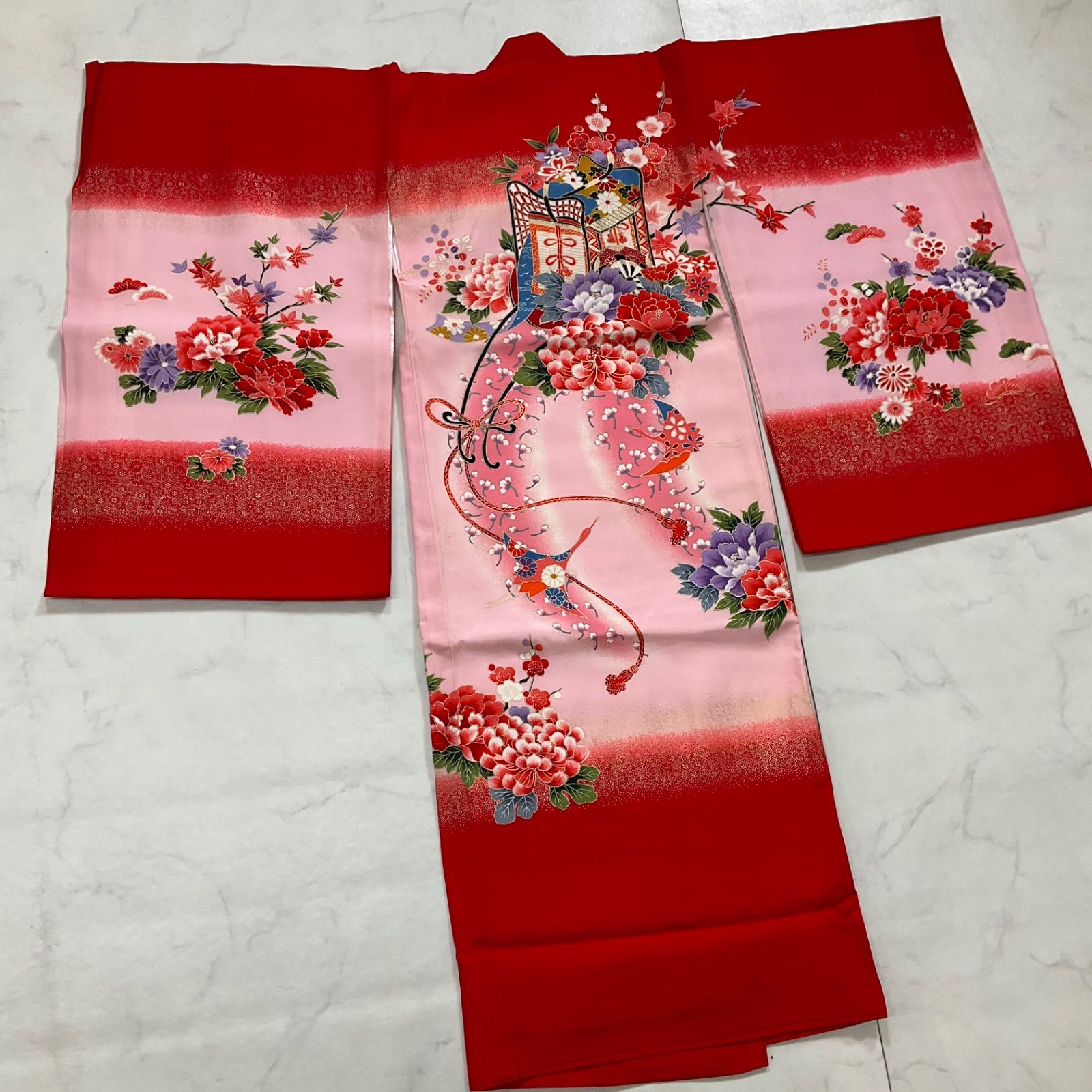 ◇kimono+one◇産着◇お宮参り◇長襦袢付き◇子供着物◇正絹◇七五三