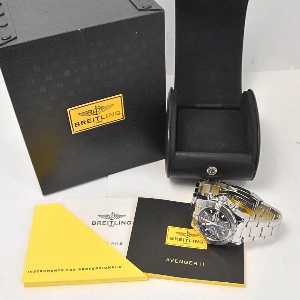 ブライトリング A 13381 アベンジャーII クロノグラフ デイト 自動巻き メンズ き I 142663