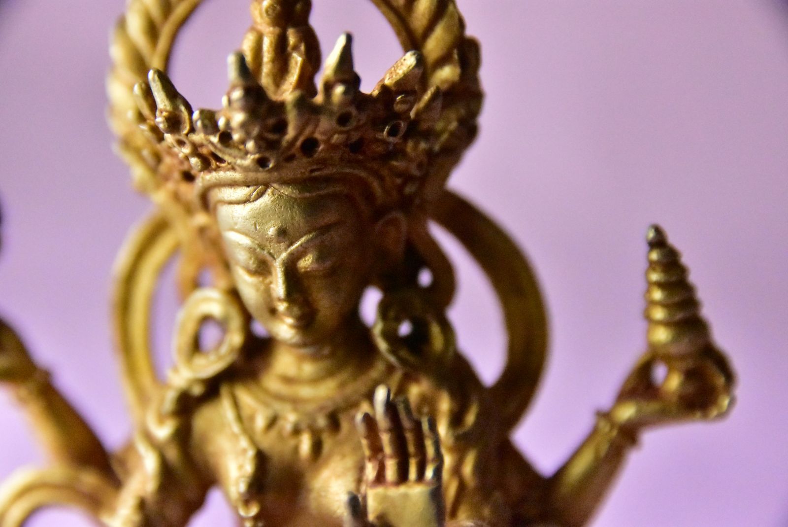 ネパールパタン製 仏像 ラクシュミー 吉祥天 銅製総金箔鍍金 prk015