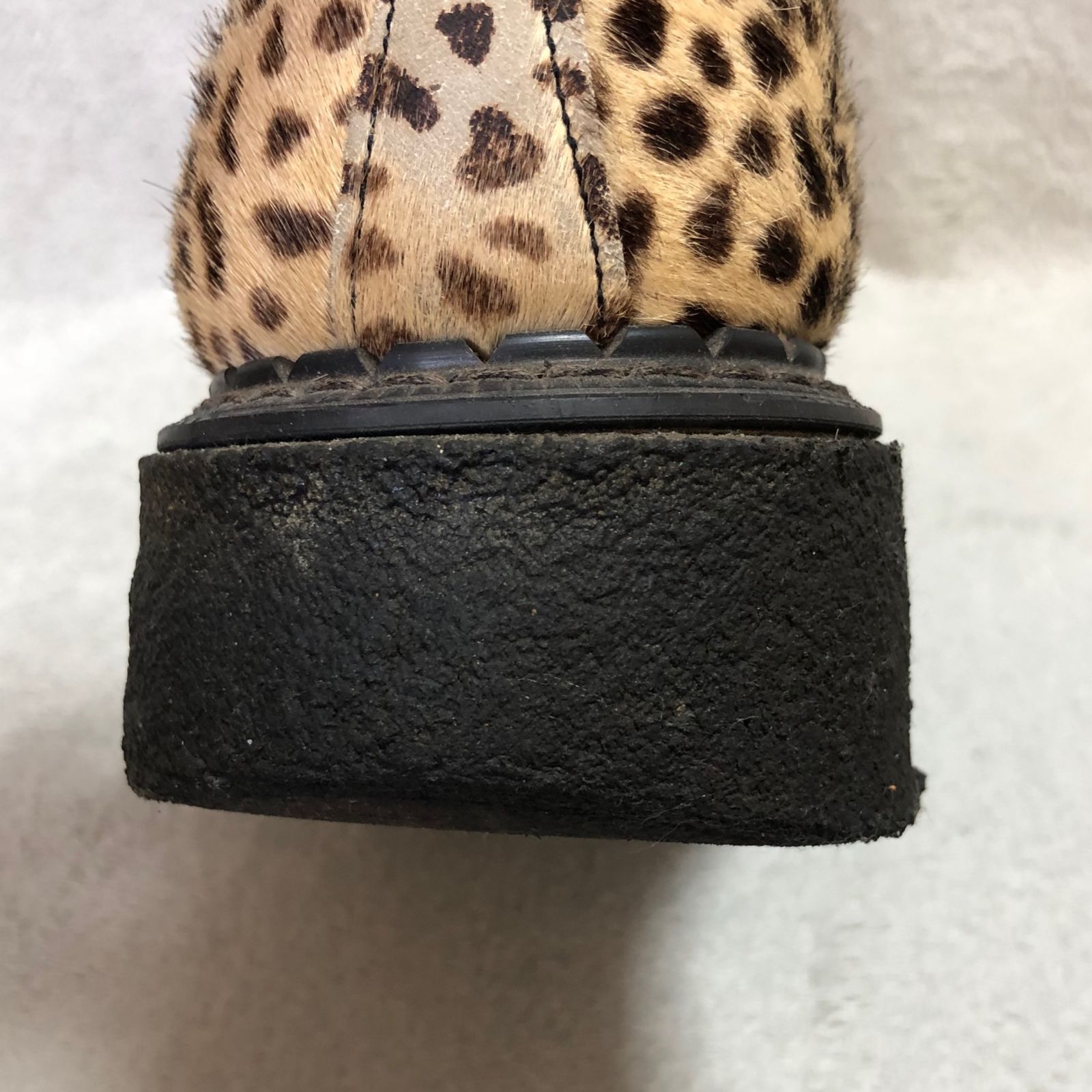 ジョージコックス　レオパード　ハラコ　ポニーヘア　ラバーソール　8½ イギリス製 George Cox ラバーソール レザーシューズ 革靴 レオパード