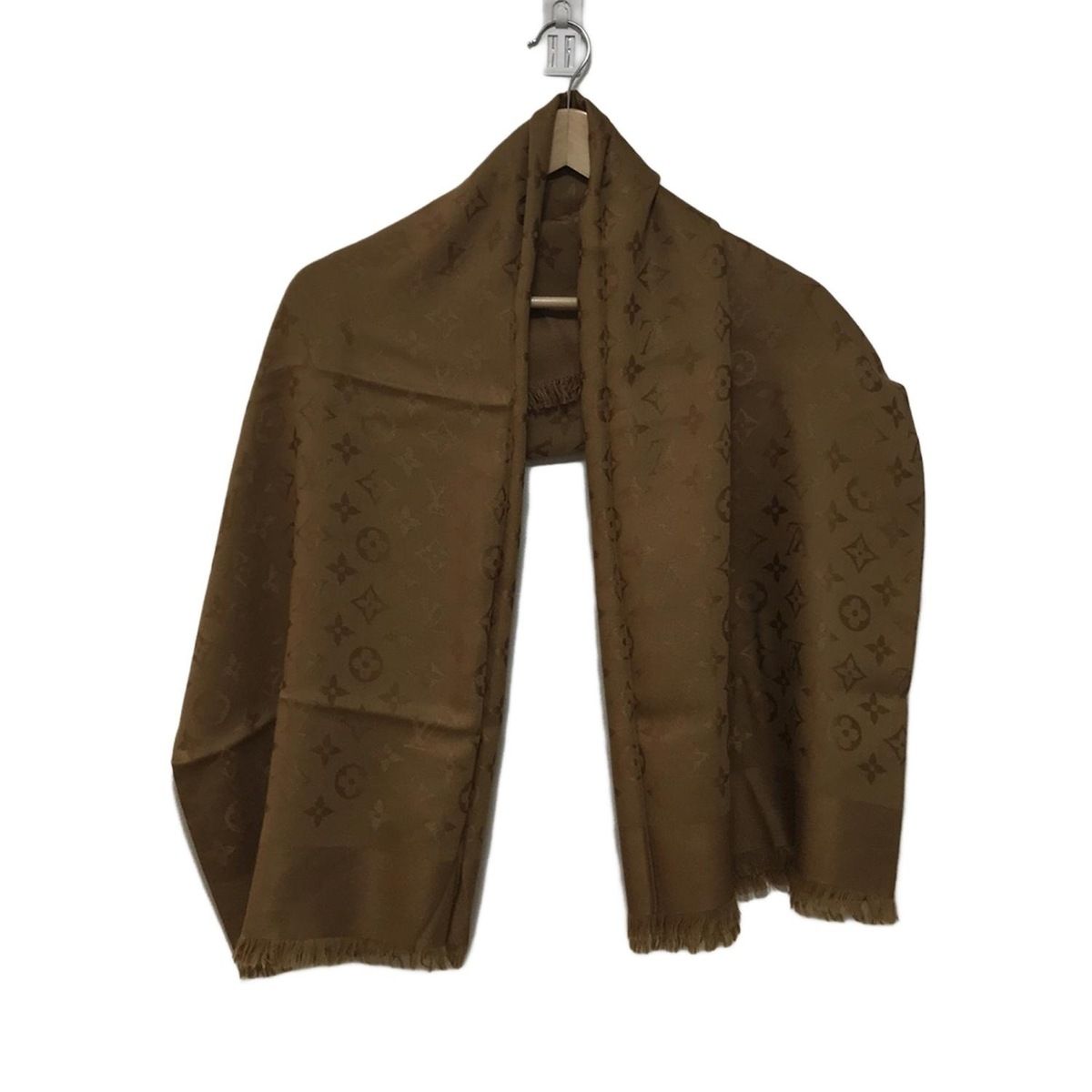 Louis Vuitton ルイヴィトン　ブラウン ストール・ショール LOUIS VUITTON ルイヴィトン モノグラム シルク×ウール ストール