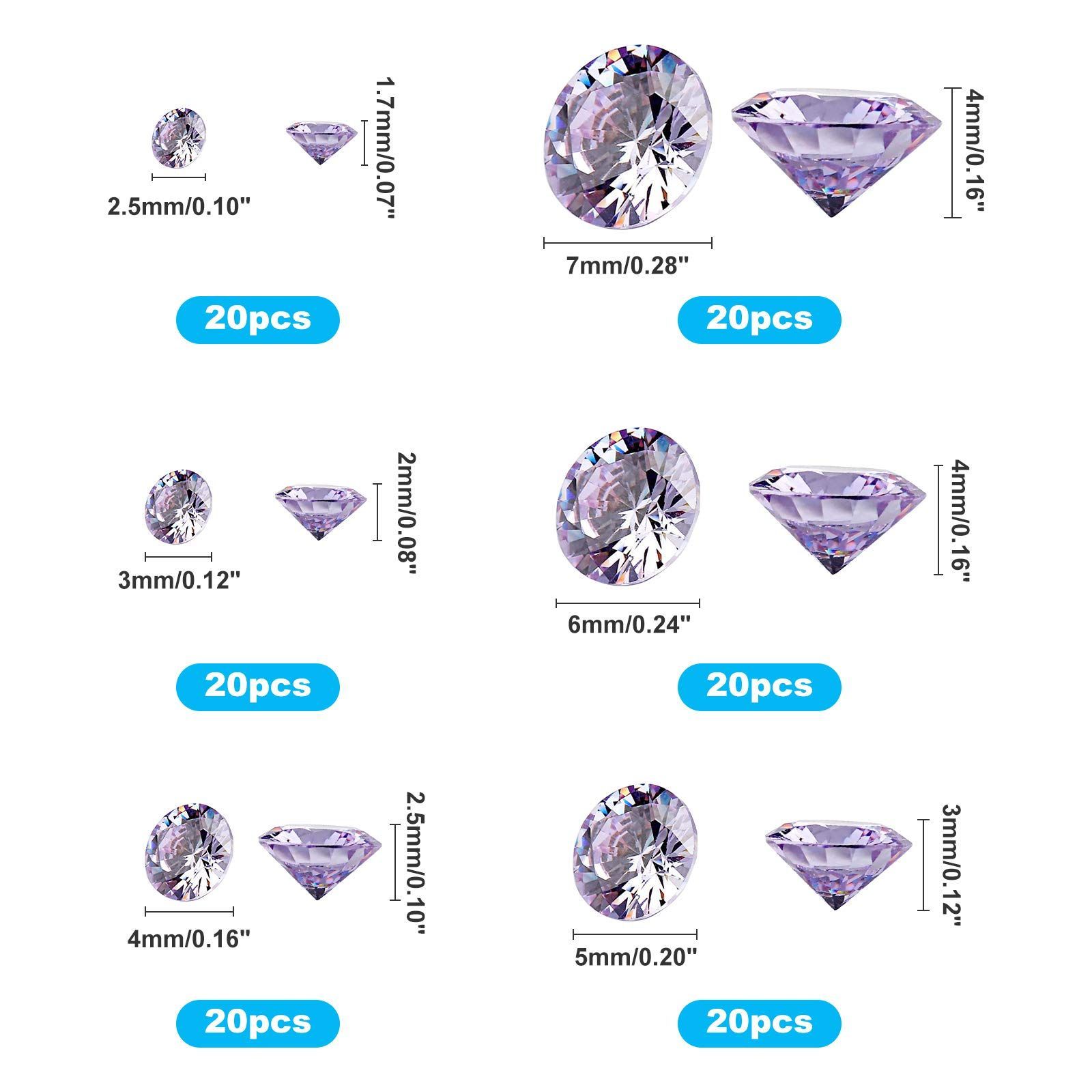 在庫処分】人工ダイヤモンド 6種類 ラインストーンカボション 120個 ...