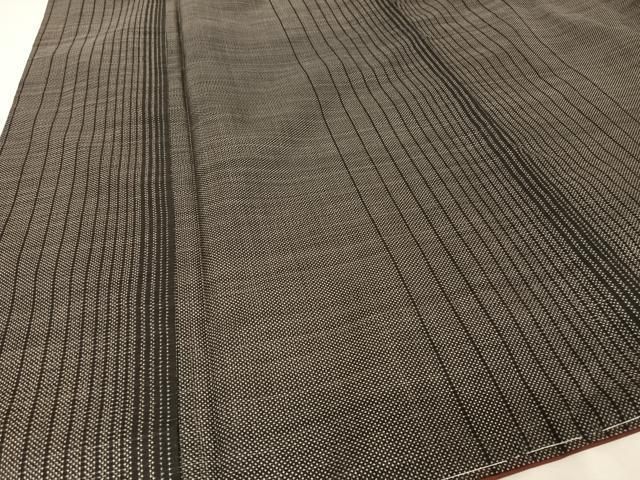 平和屋着物○本場大島紬 純泥染 手織 一元絣 縞 こしま大島紬謹製 証紙