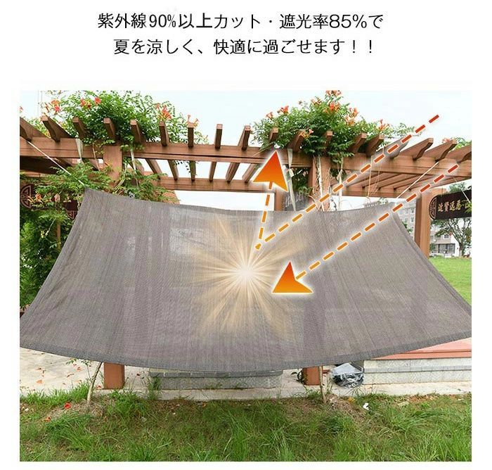 【新品】UVカット率95％以上 フラット目隠し対応 日よけ シェード 3m dショッピング |サンシェード UVカット率95％以上 200x90x315cm
