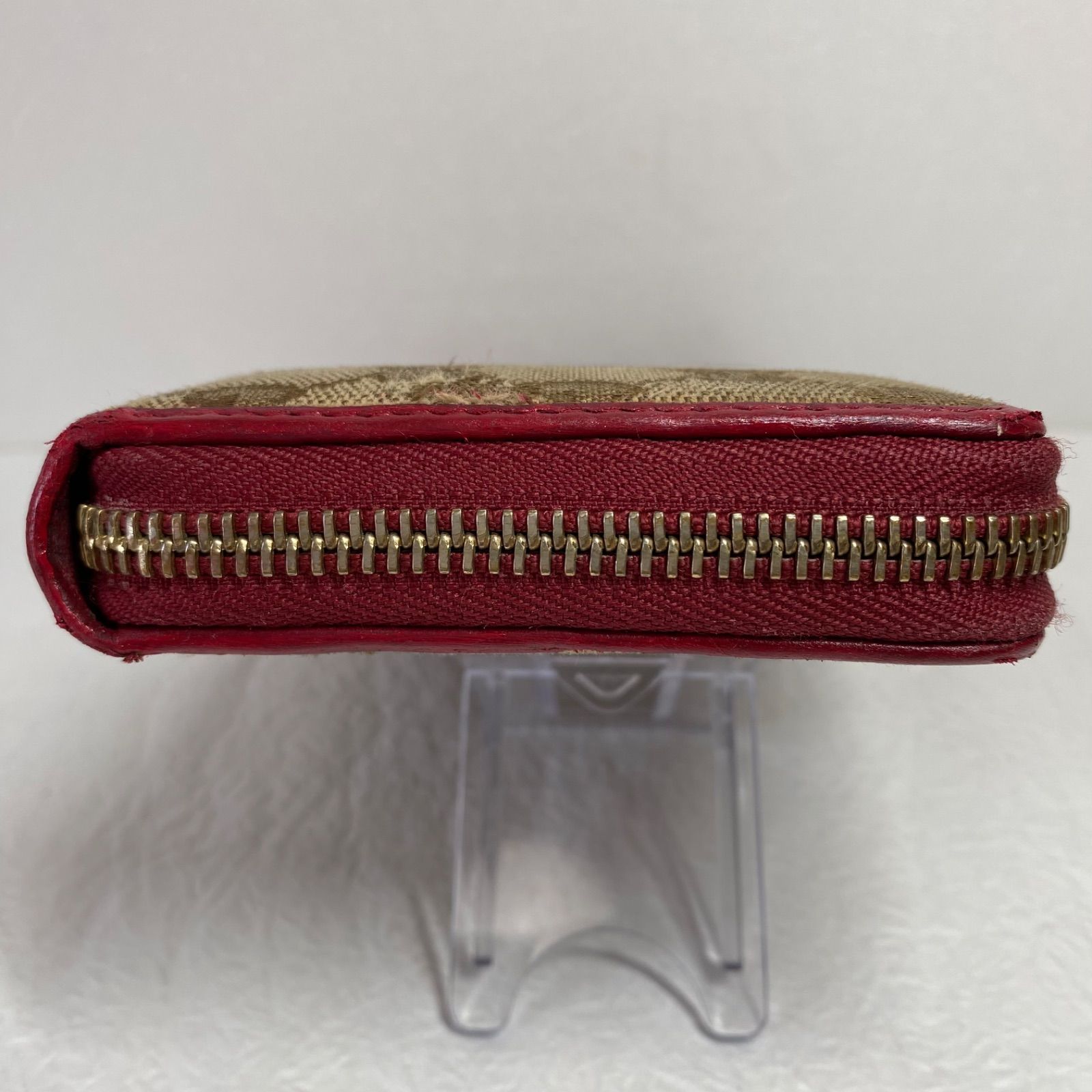 🧡美品🧡GUCCI GGキャンバス 長財布 ダークレッド赤 インター 🧡美品🧡GUCCI GGキャンバス 長財布 ダークレッド赤 インター