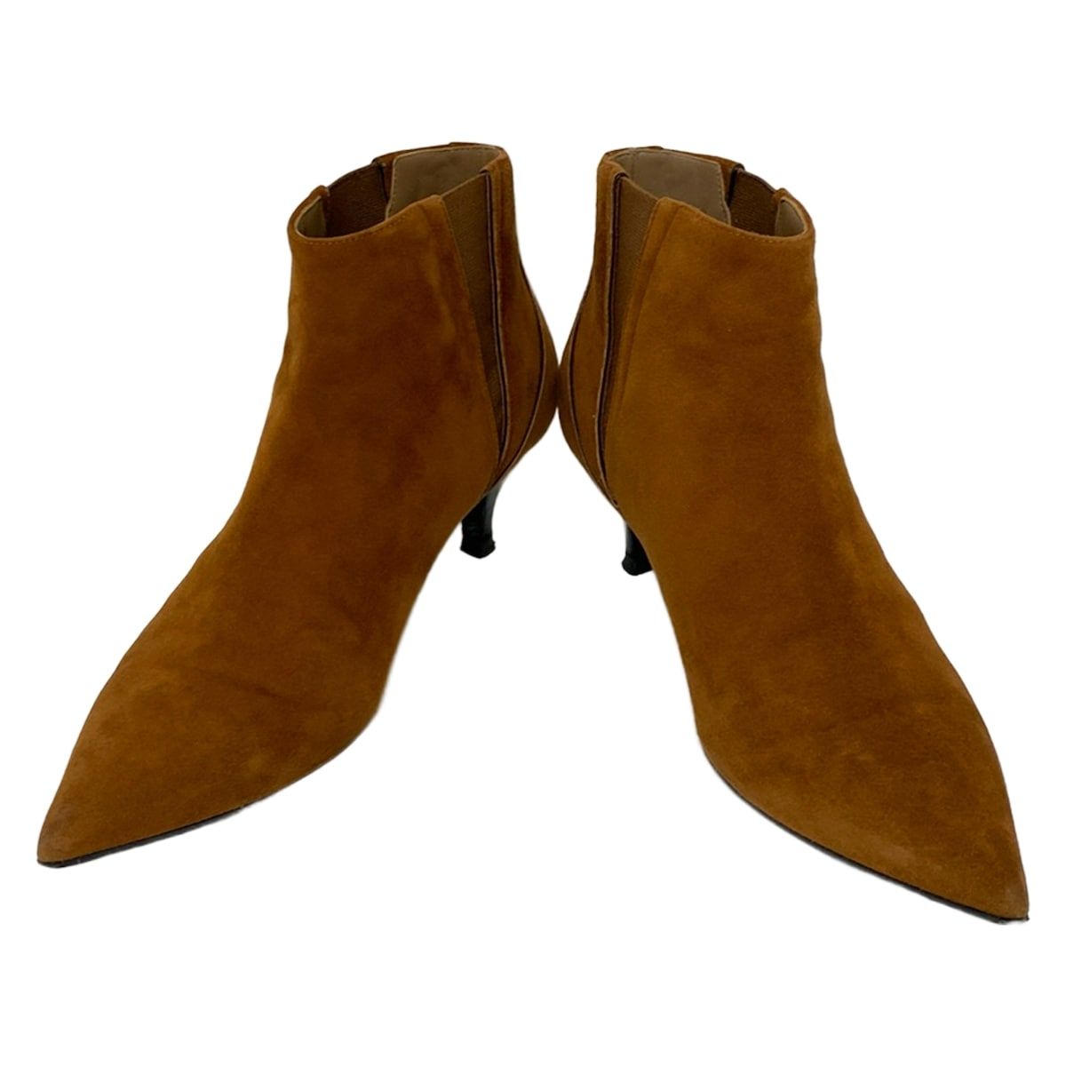 HERMES エルメス ショートブーツ 37 レディース - ブラウン サイドゴア