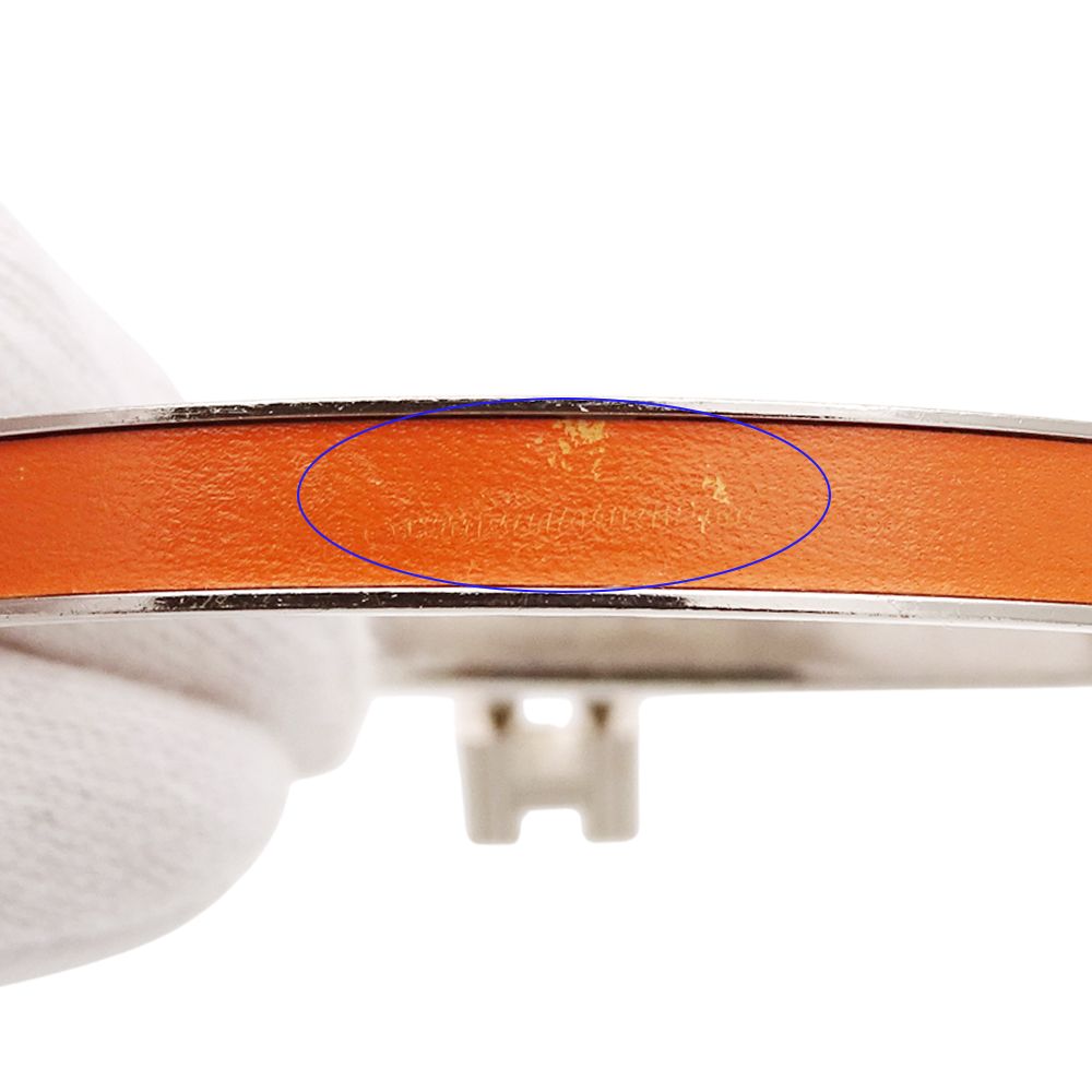 美品】エルメス バングル ケリー Hカデナ オレンジ ロゴ刻印 付属品