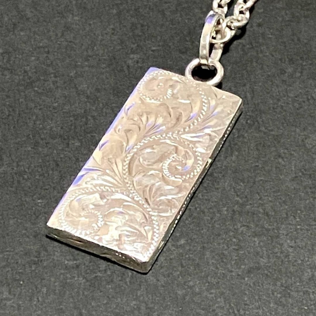 1977年 ビンテージ インゴット型 ペンダント スターリングシルバー エリザベス二世の女王戴冠25周年 記念ホールマーク スクロール POP_25A