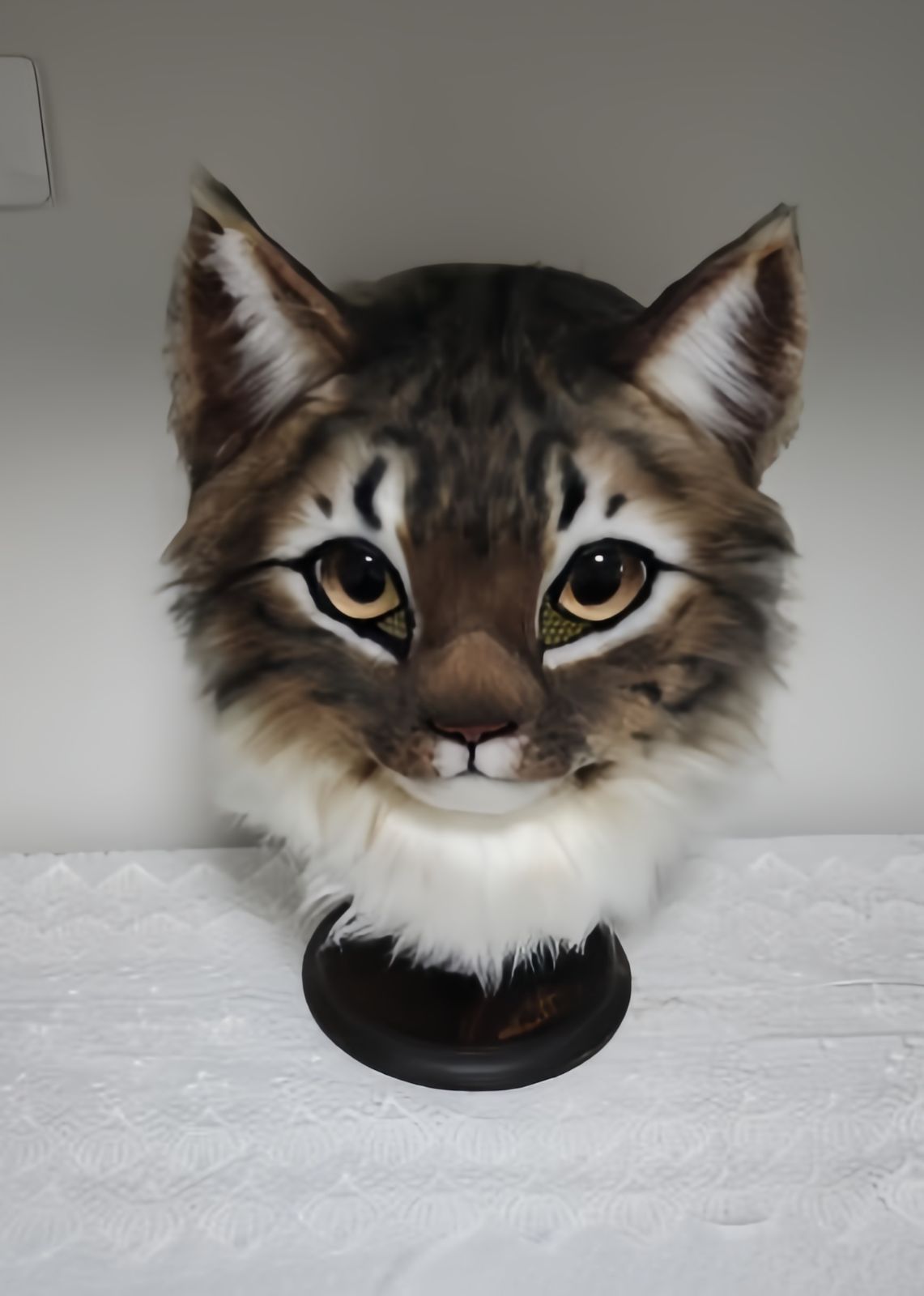 着ぐるみヘッド(ネコ) 着ぐるみヘッド 猫 ピンクと白 全頭ヘッド ケモノ マスク ファー